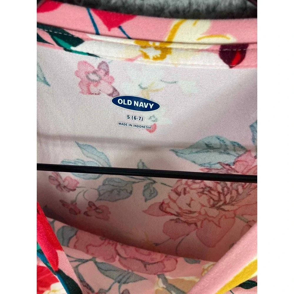 Old‎ Navy Girls Pink Floral Top Long Sleeve Shirt Size Small Casual Fashion Cute